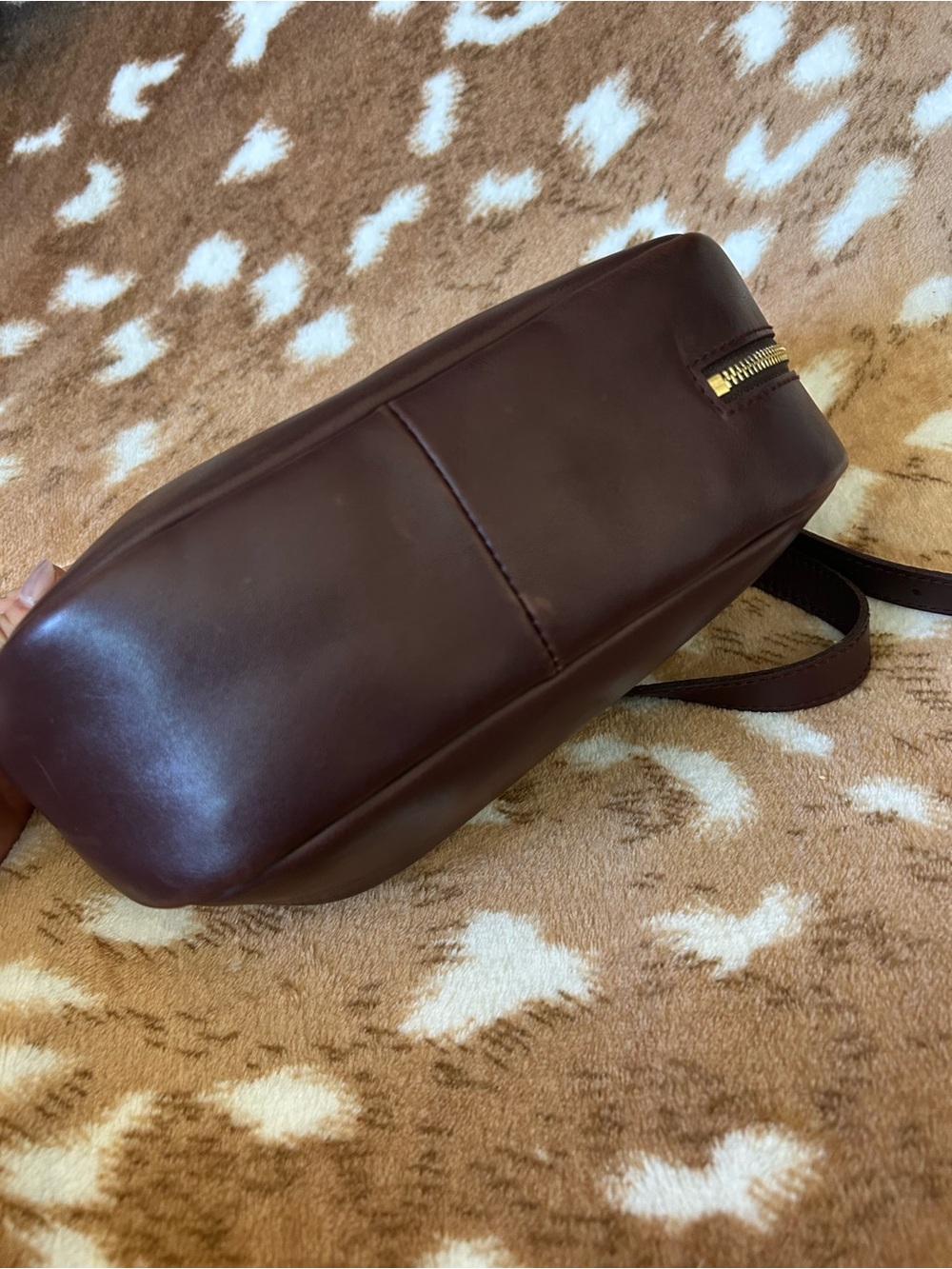 Madewell Dark burgundy brown Leather Crossbody with Gold-Tone Accent - Picture 4 of 6